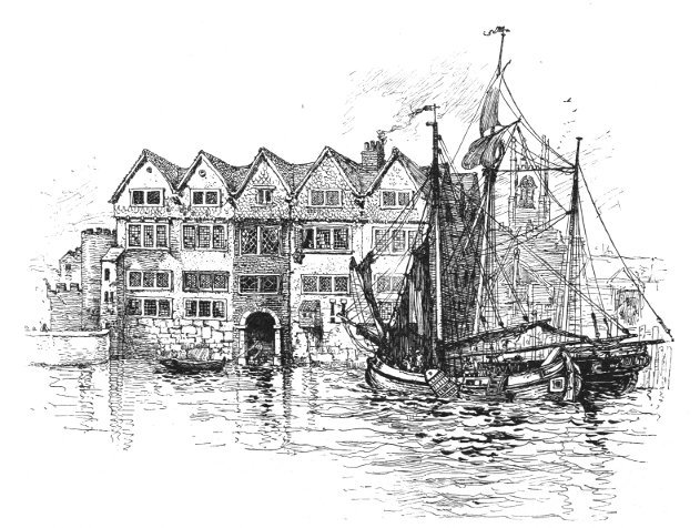 VIEW OF COLD HARBOR IN THAMES STREET,
ABOUT 1600