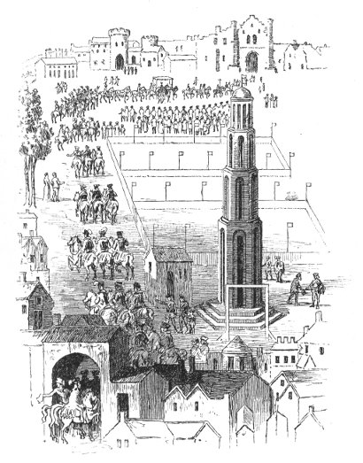 THE STRAND (1547), WITH THE STRAND CROSS, COVENT GARDEN, AND THE PROCESSION
OF EDWARD VI. TO HIS CORONATION AT WESTMINSTER